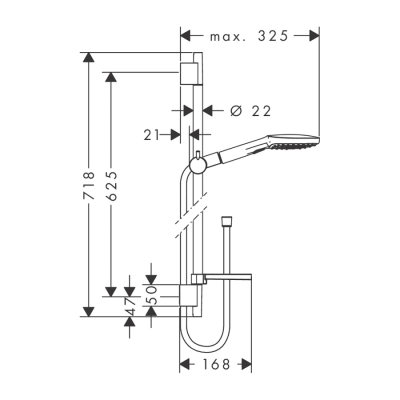 HansGrohe Raindance Select E Duş Seti 120 3 Jet, 65 Cm Duş Barı Ve Sabunluk İle - 26620000 - 2