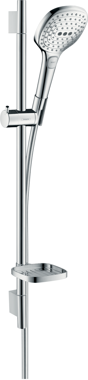 HansGrohe Raindance Select E Duş Seti 120 3 Jet, Ecosmart, 9Lt/Dk, 65 Cm Duş Barı Ve Sabunluk İle - 26622000 - 1