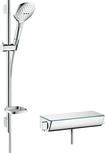 HansGrohe Raindance Select E Duş Seti 120 3 Jet, Ecosmart, 9Lt/Dk, 65 Cm Duş Barı Ve Sabunluk İle - 26622400 - 2