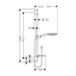 HansGrohe Raindance Select E Duş Seti 150 3 Jet, 90 Cm Duş Barı Ve Sabunluk İle - 27857000 - 2