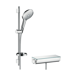 HansGrohe Raindance Select S Aplike Duş Sistemi 150 3Jet, Ecostat Select Termostat Ve 65 Cm Duş Barı İle - 27036000 