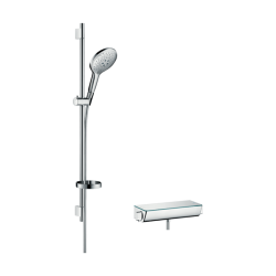 HansGrohe Raindance Select S Aplike Duş Sistemi 150 3Jet, Ecostat Select Termostat Ve 90 Cm Duş Barı İle - 27037000 - 1