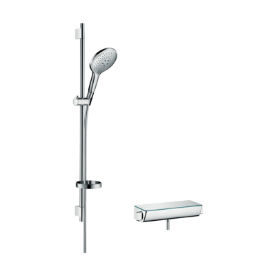 HansGrohe Raindance Select S Aplike Duş Sistemi 150 3Jet, Ecostat Select Termostat Ve 90 Cm Duş Barı İle - 27037000 - 1