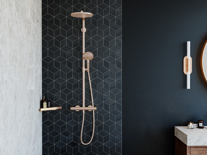HansGrohe Raindance Select S Duş Kolonu 240 1 Jet, Powderrain, Termostat İle - 27633140 - 2