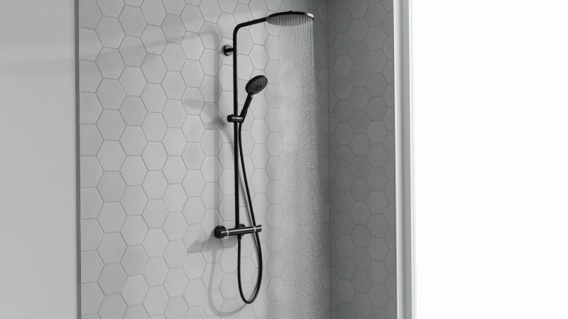 HansGrohe Raindance Select S Duş Kolonu 240 1 Jet, Powderrain, Termostat İle - 27633670 - 2