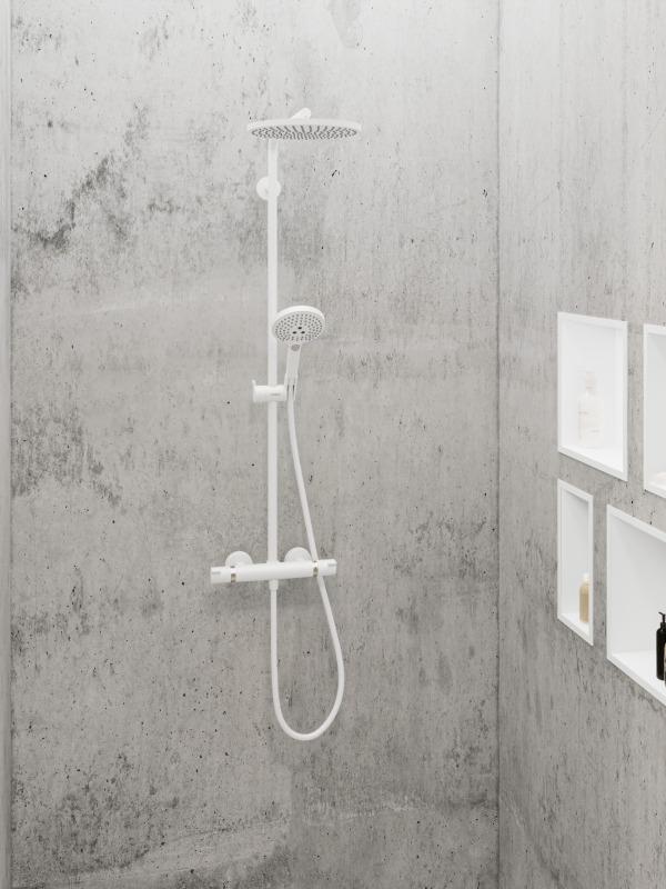 HansGrohe Raindance Select S Duş Kolonu 240 1 Jet, Powderrain, Termostat İle - 27633700 - 2