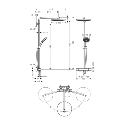 HansGrohe Raindance Select S Duş Kolonu 300 2 Jet, Termostat İle - 27133000 - 2