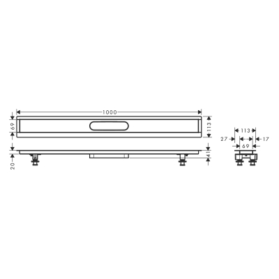 HansGrohe Raindrain Montaj Seti 1000 Duş Kanalı İçin - 56014180 - 2