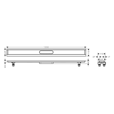 HansGrohe Raindrain Montaj Seti 1200 Duş Kanalı İçin - 56015180 - 2