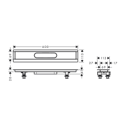 HansGrohe Raindrain Montaj Seti 600 Duş Kanalı İçin - 56010180 - 2