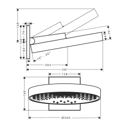 HansGrohe Rainfinity Tepe Duşu 360 3Jet, Duvar Bağlantısı İle - 26234990 - 2