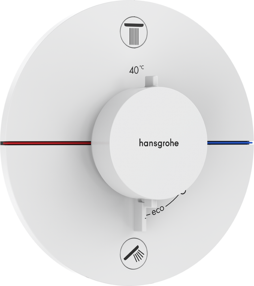 Hansgrohe RainSelect Comfort S EN1717'ye uygun entegre güvenlik kombinasyonu ile 2 fonksiyon için ankastre kurulumlu termostat - 15556700 - 1