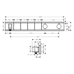 HansGrohe Rainselect Termostat Ankastre Montaj, 4 Çıkış İçin - 15357000 - 2