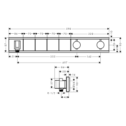 HansGrohe Rainselect Termostat Ankastre Montaj, 4 Çıkış İçin - 15357600 - 2