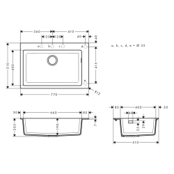 HansGrohe S51 S510 - F660 Ankastre Eviye 660 - 43313170 - 2