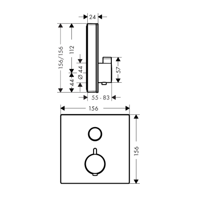 HansGrohe Showerselect Glass Termostat Ankastre Montaj, 1 Çıkış İçin - 15737400 - 2