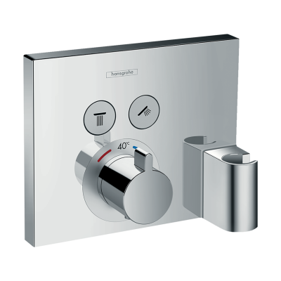 HansGrohe Showerselect Termostat Ankastre Montaj, 2 Çıkış İçin Hortum Bağlantısı Ve Duş Askısı İle - 15765000 - 1