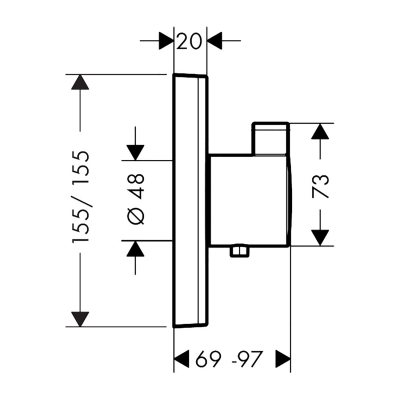 HansGrohe Showerselect Termostat Yüksek Debi, Ankastre Montaj - 15760990 - 2