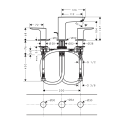 HansGrohe Talis E 3 - Delikli Lavabo Bataryası Kumandalı - 71733140 - 2