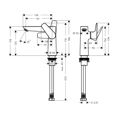 HansGrohe Talis E Tek Kollu Lavabo Bataryası 150 Kumandasız - 71755000 - 2