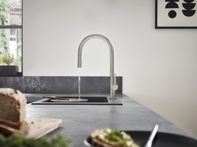 HansGrohe Talis M54 Tek Kollu Eviye Bataryası 210, Çekilebilir El Duşu, 2Jet, Sbox - 72801800 - 4