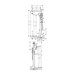 HansGrohe Talis S Tek Kollu Banyo Bataryası Yerden - 72412000 - 2