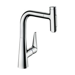 HansGrohe Talis Select M51 Tek Kollu Eviye Bataryası 220, Çekilebilir El Duşu, 2Jet, Sbox - 73868000 - 1