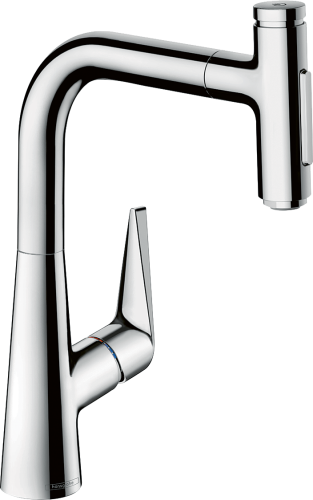 HansGrohe Talis Select M51 Tek Kollu Eviye Bataryası 220, Çekilebilir El Duşu, 2Jet, Sbox - 73868000 - 1
