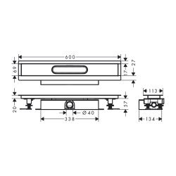 HansGrohe Ubox Universal Komple Set Düz Kurulum - 600 Duş Kanalı İçin - 56016180 - 2