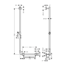 HansGrohe Unica Duş Barı Comfort 110 Cm, Sol - 26403400 - 2