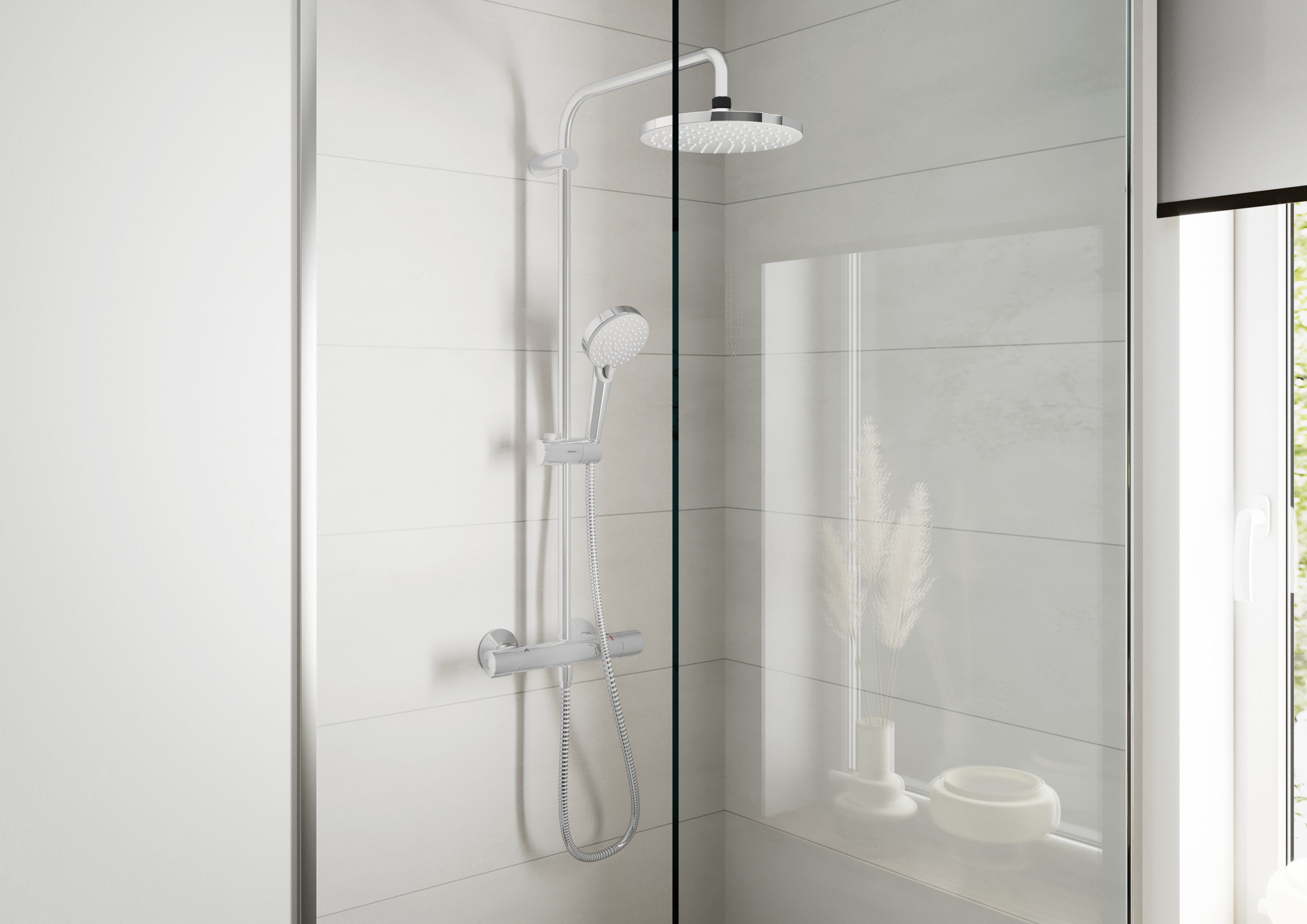 HansGrohe Vernis Blend Duş Kolonu 200 1Jet, Ecosmart, Termostatı İle - 26089000 - 2