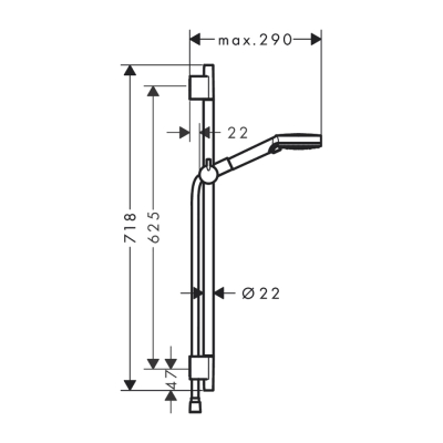 HansGrohe Vernis Blend Duş Seti Vario, 65 Cm Duş Barı İle - 26422670 - 2