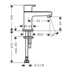 HansGrohe Vernis Blend Tek Akım Musluk 70 Kumandasız - 71583670 - 2