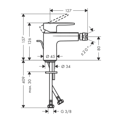 HansGrohe Vernis Blend Tek Kollu Bide Bataryası Kumandalı - 71210670 - 2