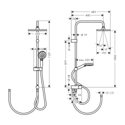 HansGrohe Vernis Shape Duş Kolonu 230 1Jet Reno - 26282000 - 2