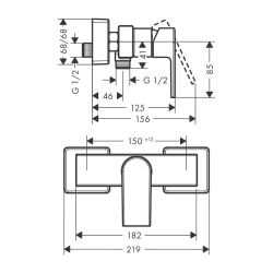 HansGrohe Vernis Shape Tek Kollu Duş Bataryası Aplike Montaj - 71650670 - 2