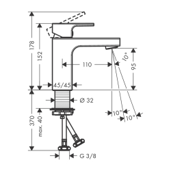 HansGrohe Vernis Shape Tek Kollu Lavabo Bataryası 100 Kumandasız - 71569000 - 2