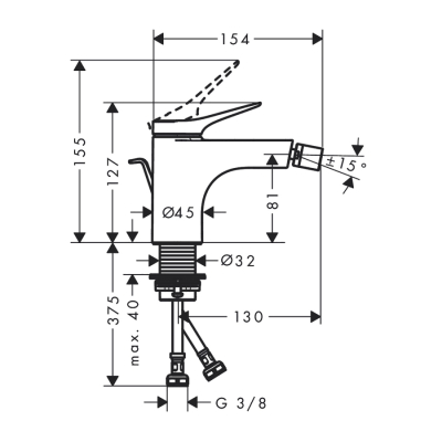 HansGrohe Vivenis Tek Kollu Bide Bataryası Kumandalı - 75200670 - 2