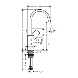 HansGrohe Vivenis Tek Kollu Lavabo Bataryası 210 Kumandasız - 75032700 - 2