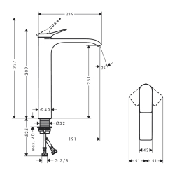 HansGrohe Vivenis Tek Kollu Lavabo Bataryası 250, Çanak Lavabolar İçin, Kumandasız - 75042000 - 2