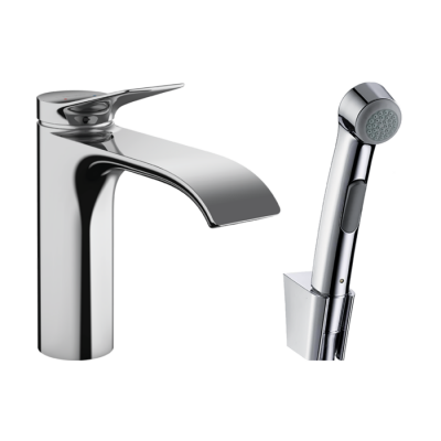 HansGrohe Vivenis Tek Kollu Lavabo Bataryası Bidette El Duşu Ve 160 Cm Hortum İle - 75210000 - 1