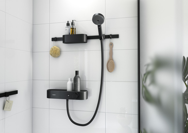 HansGrohe Wallstoris Set El Duşu 105 3Jet Ecosmart Activation, Termostat, 70 Cm Duş Barı Ve Depolama Seti - 24250670 - 1