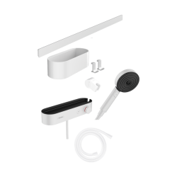HansGrohe Wallstoris Set El Duşu 105 3Jet Ecosmart Activation, Termostat, 70 Cm Duş Barı Ve Depolama Seti - 24250700 - HANSGROHE