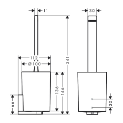 HansGrohe Wallstoris Tuvalet Fırçası Tutacağı - 27927670 - 2