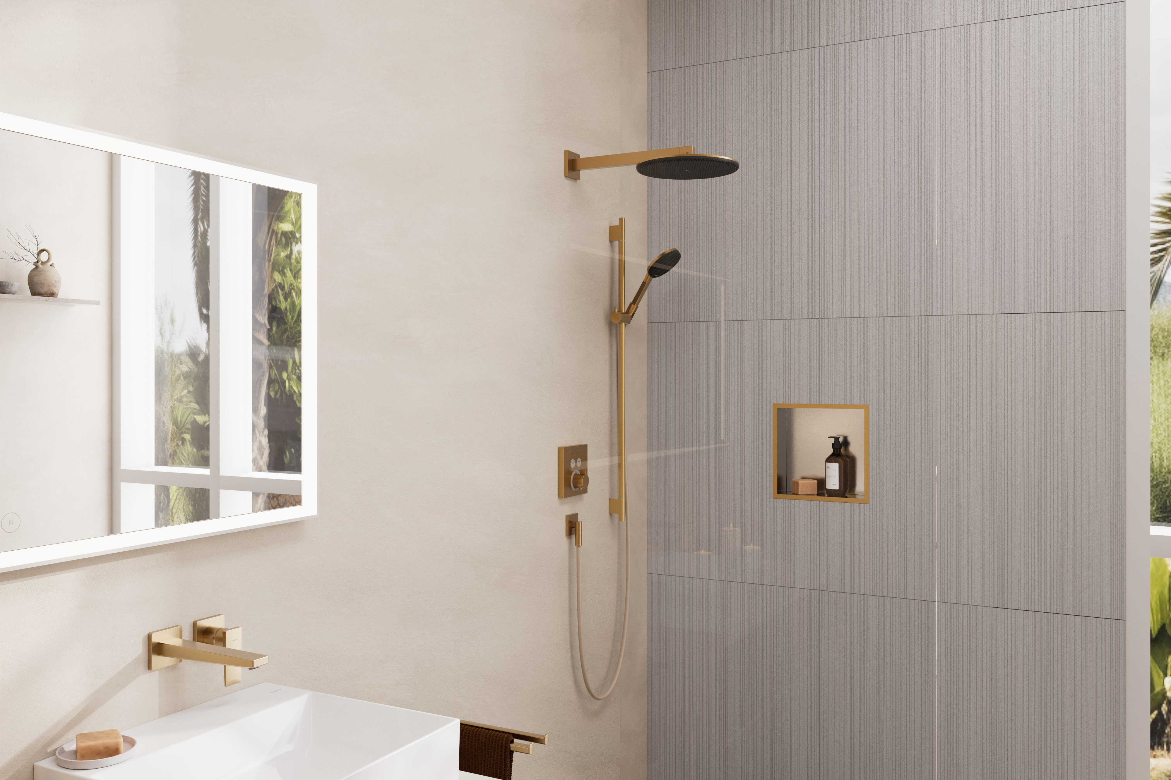 HansGrohe Xtrastoris Individual Duvar Nişi Paslanmaz Çelik Tasarım Çerçeveli 300/300/100 - 56097140 - 2
