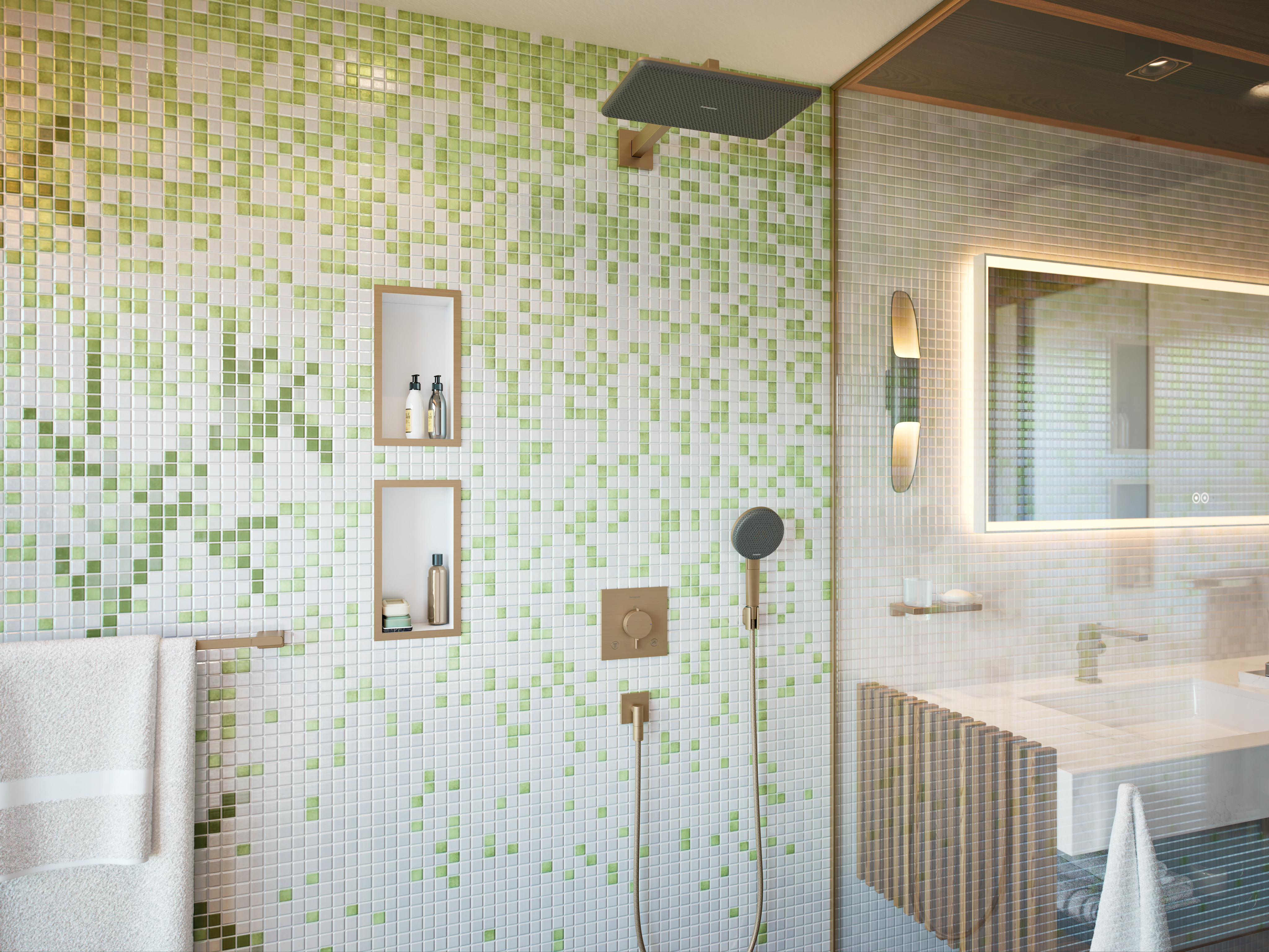 HansGrohe Xtrastoris Individual Duvar Nişi Satin Beyaz Tasarım Çerçeveli 300/150/100 - 56096140 - 2