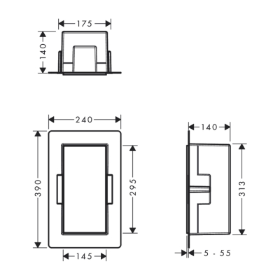 HansGrohe Xtrastoris Minimalistic Duvar Nişi Açık Çerçeveli 300/150/140 - 56076700 - 2