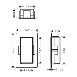 HansGrohe Xtrastoris Rock Duvar Nişi Seramik Kaplanabilir Kapak İle 300/150/100 - 56082670 - 2