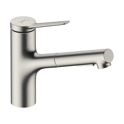 HansGrohe Zesis M33 Tek Kollu Eviye Bataryası, 150, Çekilebilir El Duşu,2Jet, Sbox Lite - 74803800 - 1