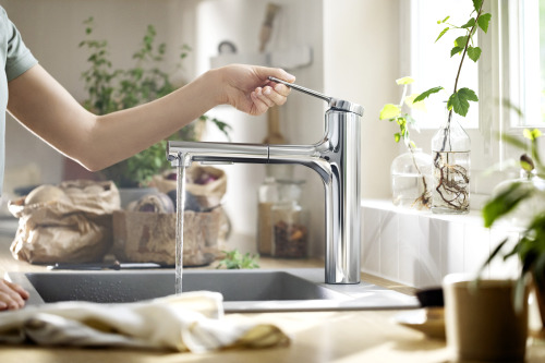HansGrohe Zesis M33 Tek Kollu Eviye Bataryası, 160, Çekilebilir El Duşu, 2Jet - 74801000 - 2